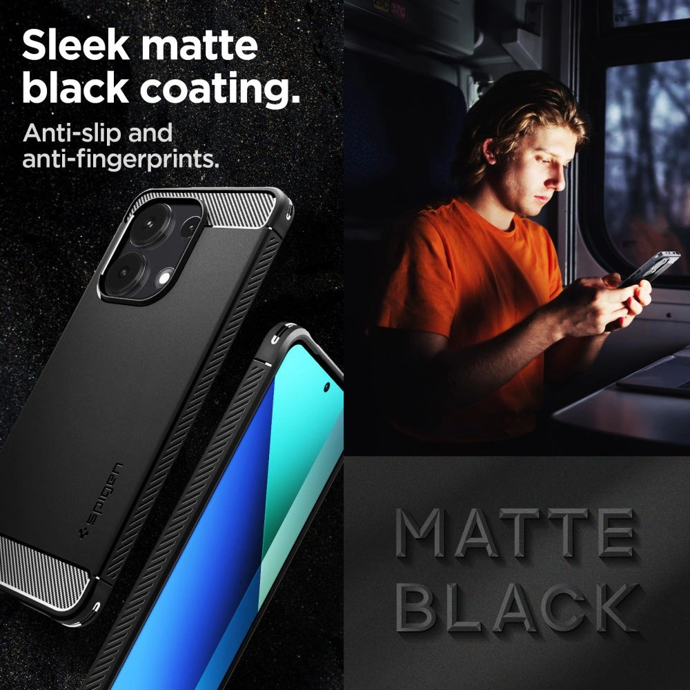 Hurtownia GSM - Case Spigen Rugged Armor Xiaomi Redmi Note 13 4G Mattschwarz - SPN3384 - {ean13} - Hurt