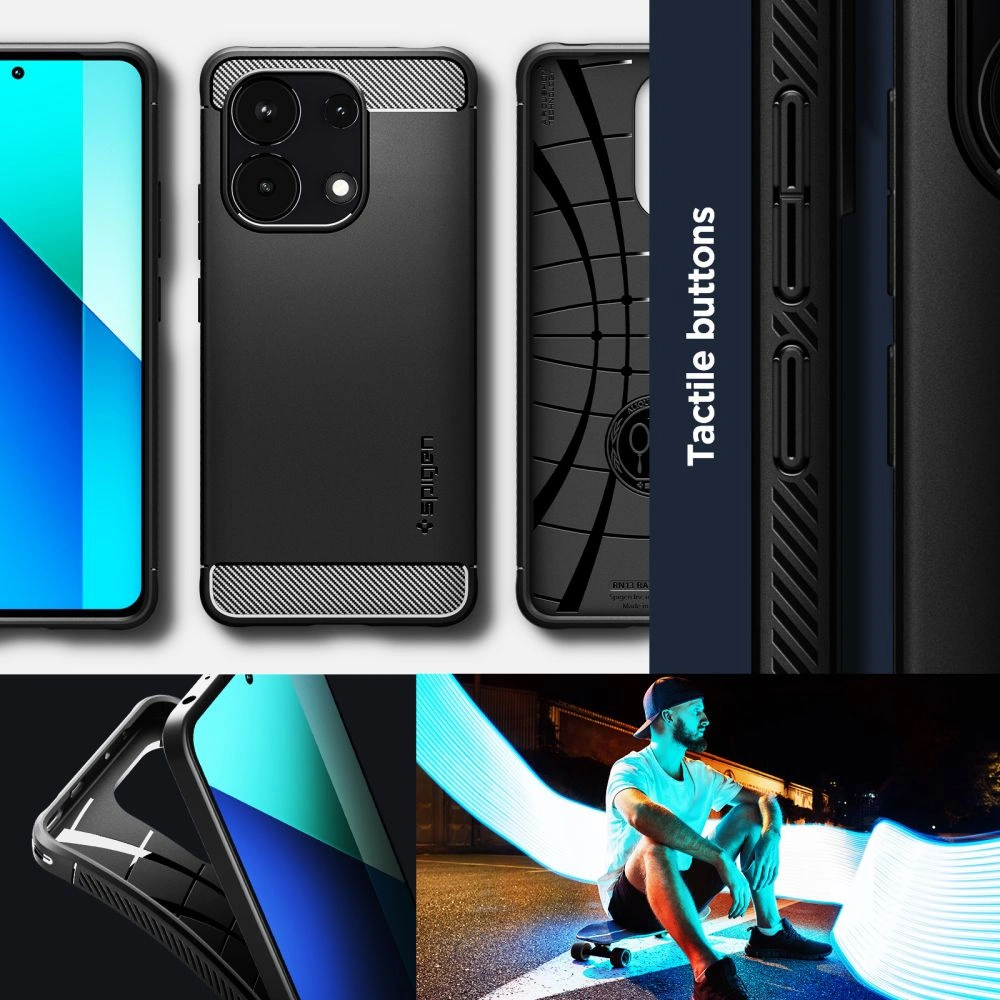 Hurtownia GSM - Case Spigen Rugged Armor Xiaomi Redmi Note 13 4G Mattschwarz - SPN3384 - {ean13} - Hurt