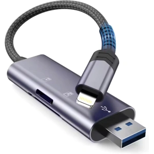 Hurtownia GSM - Karteleser Tech-Protect UltraBoost Lightning / USB-A, MicroSD, MicroSDXC, MMC Micro, RS Micro, SDHC, SDXC, SD Grau - THP2755 - {ean13} - Hurt