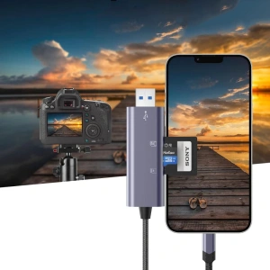 Hurtownia GSM - Karteleser Tech-Protect UltraBoost Lightning / USB-A, MicroSD, MicroSDXC, MMC Micro, RS Micro, SDHC, SDXC, SD Grau - THP2755 - {ean13} - Hurt