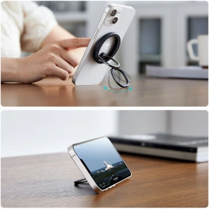 Următorul pe deget ESR Halolock MagSafe Phone Ring Stand Negru