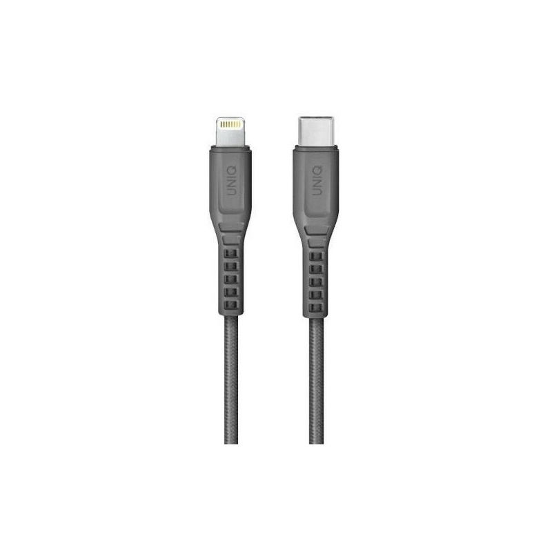Uniq Distributor - 8886463668719 - UNIQ127GRY - UNIQ Cable MFI Flex USB-C-Lightning 18W charcoal grey - B2B homescreen