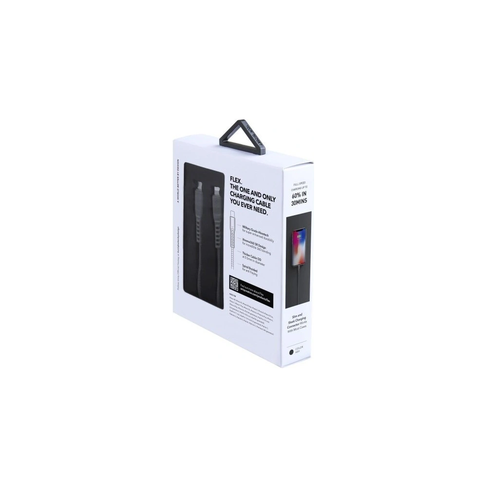 Hurtownia GSM - UNIQ Kabel MFI Flex USB-C-Lightning 18W nylonowy szary/charcoal grey - UNIQ127GRY - {ean13} - Hurt