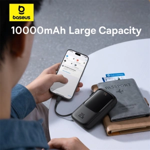 Hurtownia GSM - Powerbank Baseus QPow Pro+ 10000mAh 22.5W + integriertes USB-C-Kabel schwarz - BSU4873 - {ean13} - Hurt