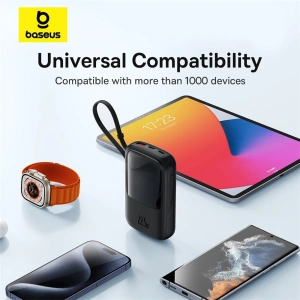 Hurtownia GSM - Powerbank Baseus QPow Pro+ 10000mAh 22.5W + integriertes USB-C-Kabel schwarz - BSU4873 - {ean13} - Hurt