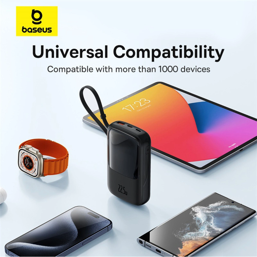 Hurtownia GSM - Powerbank Baseus QPow Pro+ 10000mAh 22.5W + integriertes USB-C-Kabel schwarz - BSU4873 - {ean13} - Hurt