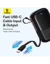Hurtownia GSM - Powerbank Baseus QPow Pro+ 20000mAh 22.5W + beépített USB-C kábel fekete - BSU4874 - {ean13} - Hurt