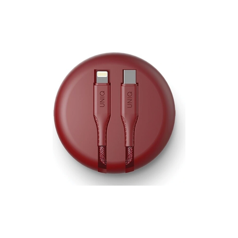 Hurtownia GSM - UNIQ kabel MFI Halo USB-C-Lightning 18W nylonowy zwijany 1,2m czerwony/carmine red - UNIQ130RED - {ean13} - Hurt