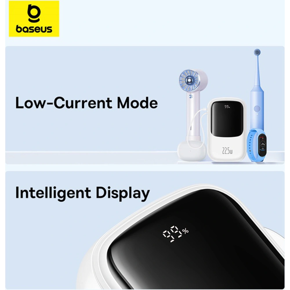 Wholesale Baseus QPow Pro+ powerbank 20000mAh 22.5W + built-in USB-C cable white - BSU4875 - {ean13} - Hurt