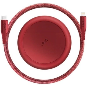 UNIQ Kabel MFI Halo USB-C-Lightning 18W Nylon aufrollbar 1,2m rot/karmesinrot