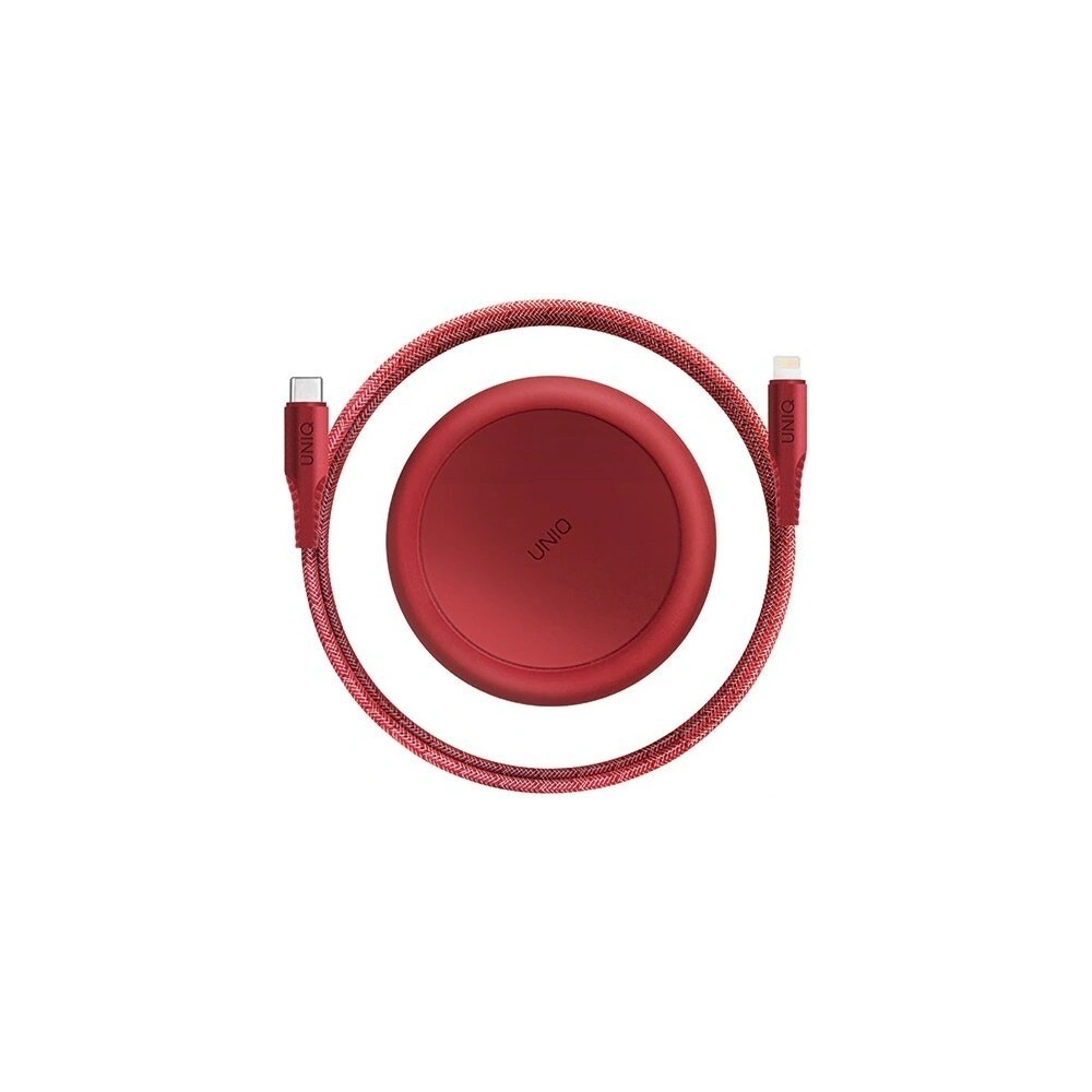 Hurtownia GSM - UNIQ kabel MFI Halo USB-C-Lightning 18W nylonowy zwijany 1,2m czerwony/carmine red - UNIQ130RED - {ean13} - Hurt