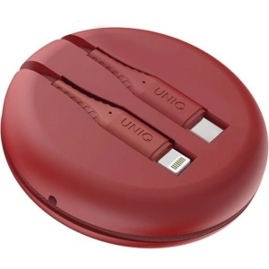 UNIQ Kabel MFI Halo USB-C-Lightning 18W Nylon aufrollbar 1,2m rot/karmesinrot