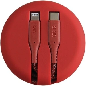 UNIQ Kabel MFI Halo USB-C-Lightning 18W Nylon aufrollbar 1,2m rot/karmesinrot