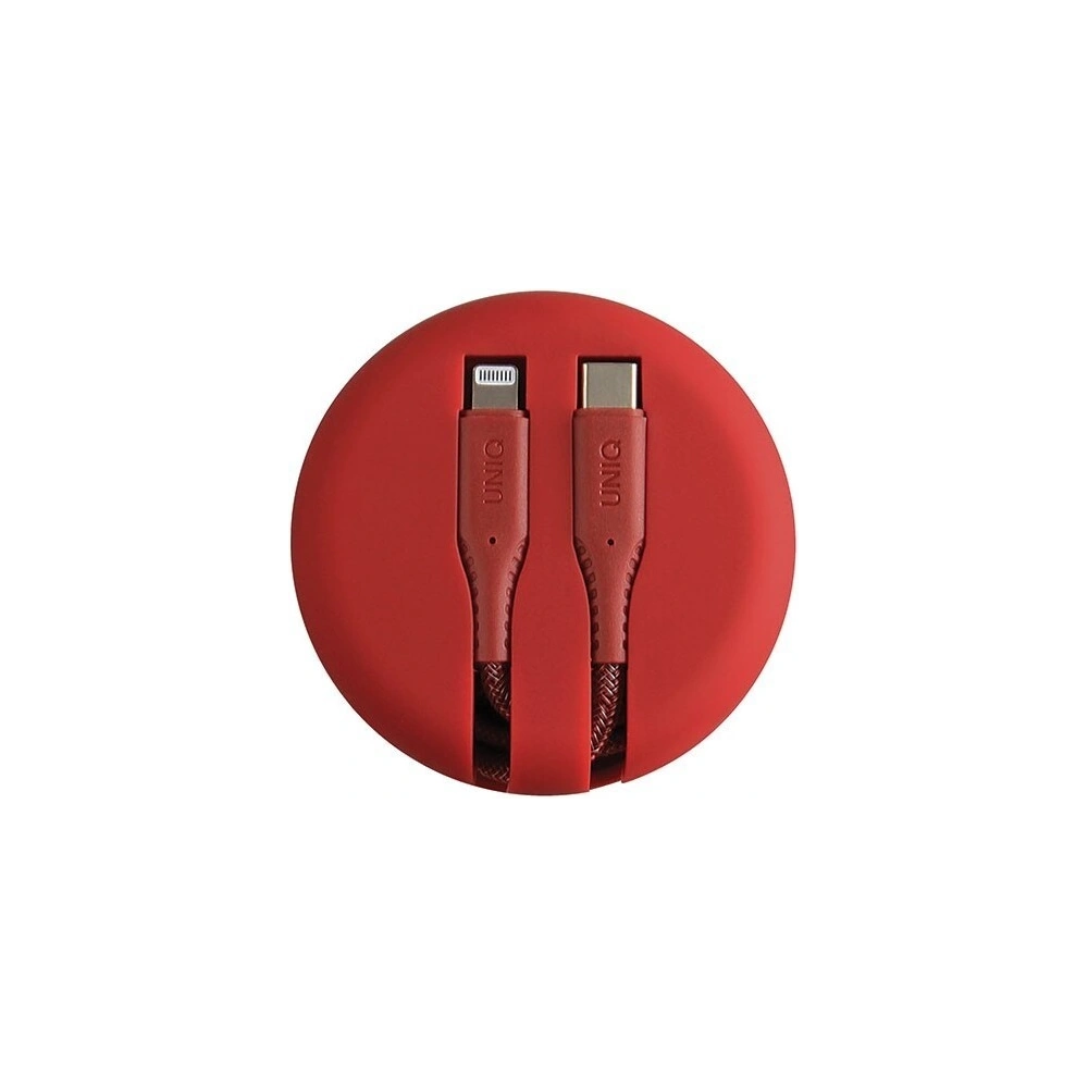 Hurtownia GSM - UNIQ kabel MFI Halo USB-C-Lightning 18W nylonowy zwijany 1,2m czerwony/carmine red - UNIQ130RED - {ean13} - Hurt