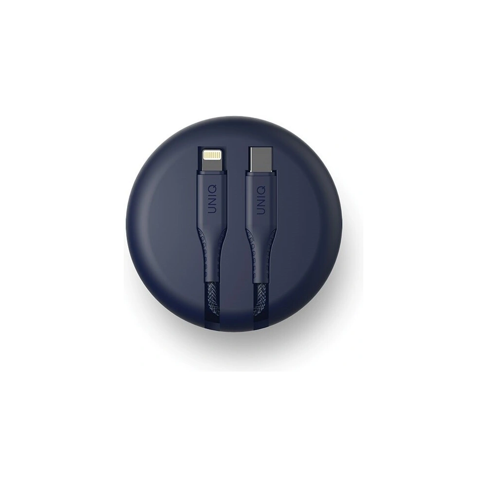 Hurtownia GSM - UNIQ kabel MFI Halo USB-C-Lightning 18W nylonowy zwijany 1.2m niebieski/marine blue - UNIQ131BLUE - {ean13} - Hurt