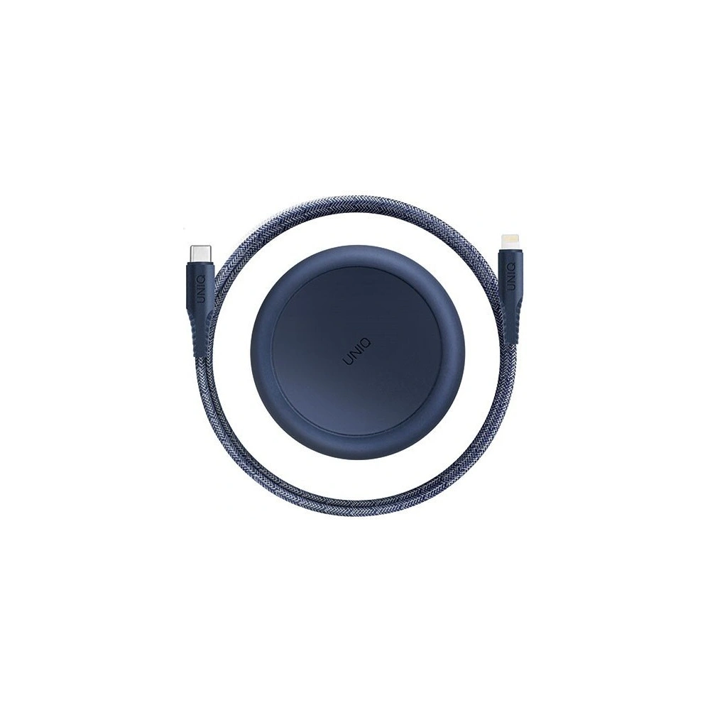 Hurtownia GSM - UNIQ kabel MFI Halo USB-C-Lightning 18W nylonowy zwijany 1.2m niebieski/marine blue - UNIQ131BLUE - {ean13} - Hurt