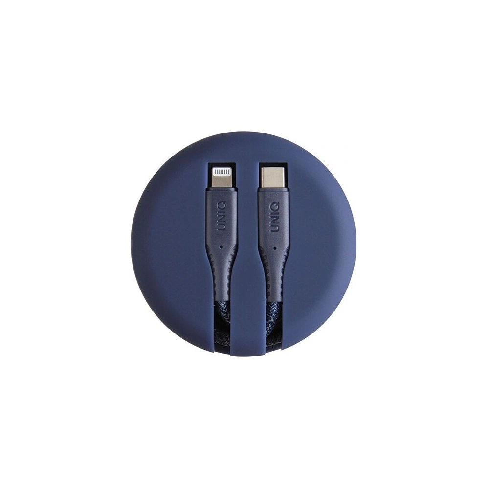 Hurtownia GSM - UNIQ kabel MFI Halo USB-C-Lightning 18W nylonowy zwijany 1.2m niebieski/marine blue - UNIQ131BLUE - {ean13} - Hurt