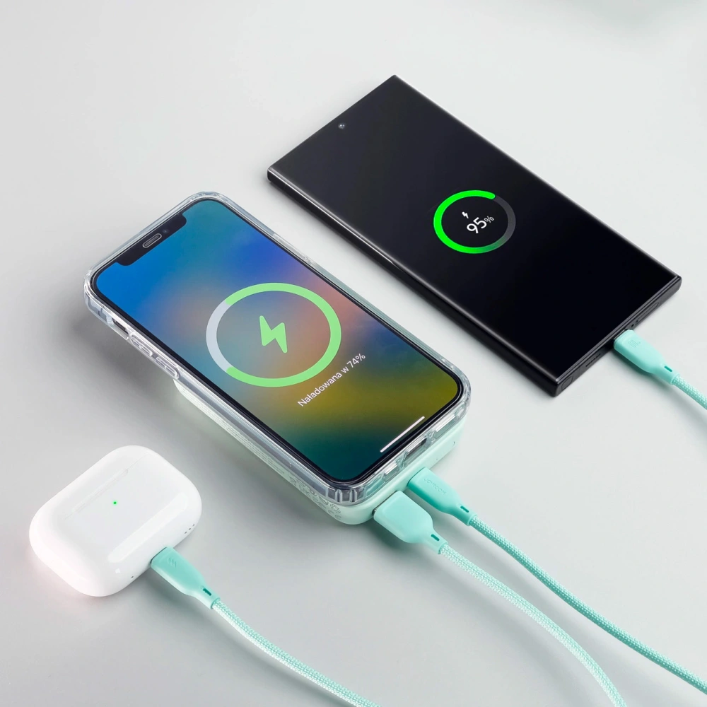 Hurtownia GSM - Powerbank Joyroom JR-W020 MagSafe 10000mAh 20W + kabel USB-A / USB-C 25cm jasně modrý - JYR1001 - {ean13} - Hurt