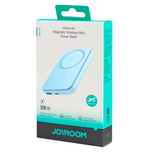 Powerbank Joyroom JR-W020 MagSafe 10000mAh 20W + kabel USB-A / USB-C 25cm jasnoniebieski
