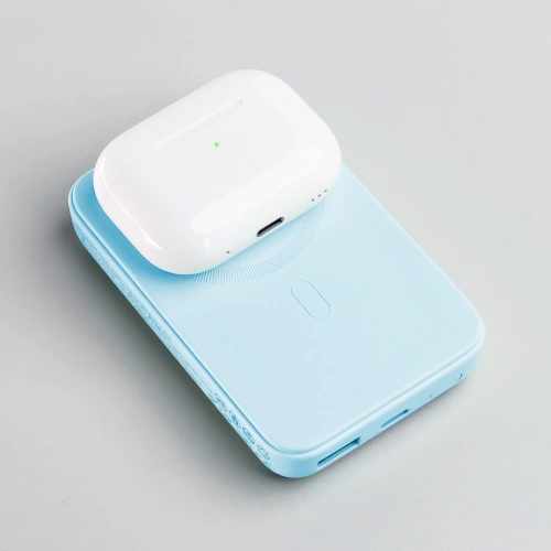 Powerbank Joyroom JR-W020 MagSafe 10000mAh 20W + kabel USB-A / USB-C 25cm jasnoniebieski