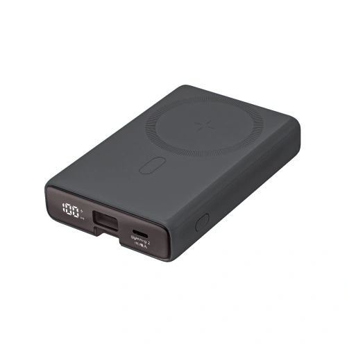 Powerbank Joyroom JR-PBM01 MagSafe 10000mAh 20W z podstawką + kabel Lightning / USB-C czarny