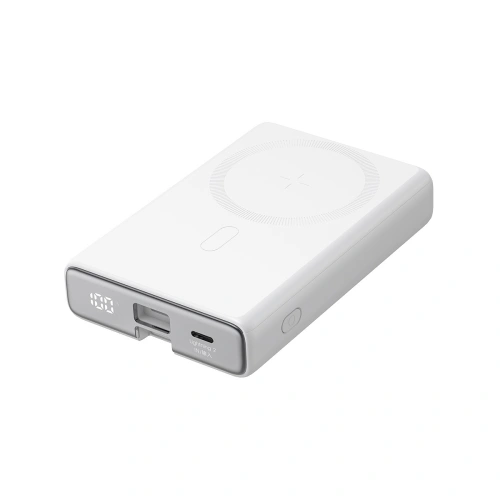 Powerbank Joyroom JR-PBM01 MagSafe 10000mAh 20W z podstawką + kabel Lightning / USB-C biały