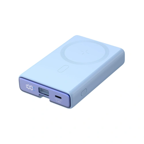 Powerbank Joyroom JR-PBM01 MagSafe 10000mAh 20W z podstawką + kabel Lightning / USB-C niebieski