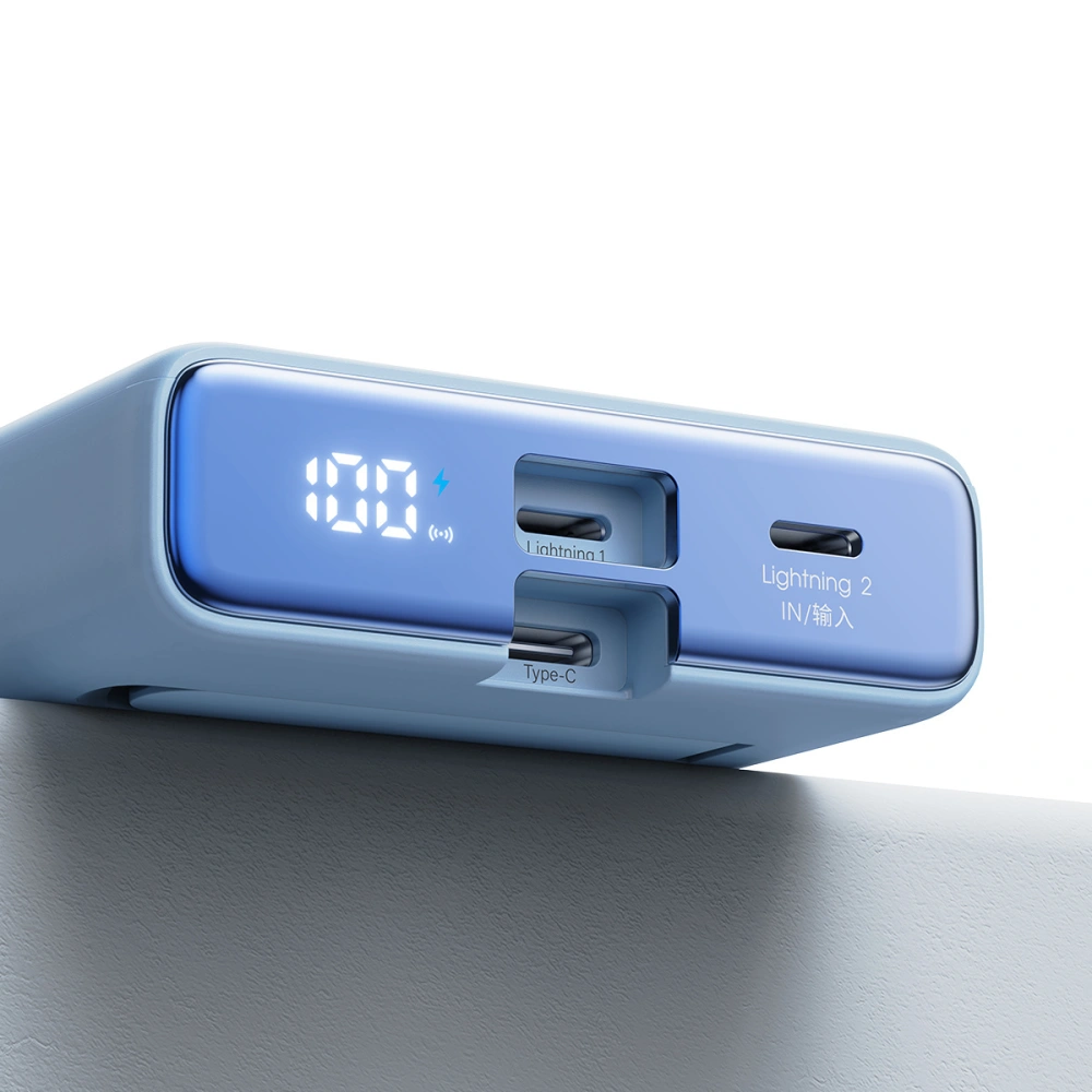 Hurtownia GSM - Powerbank Joyroom JR-PBM01 MagSafe 10000mAh 20W s podložkou + kabel Lightning / USB-C modrý - JYR1004 - {ean13} - Hurt
