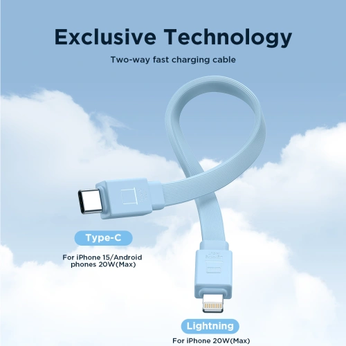 Powerbank Joyroom JR-PBM01 MagSafe 10000mAh 20W z podstawką + kabel Lightning / USB-C niebieski