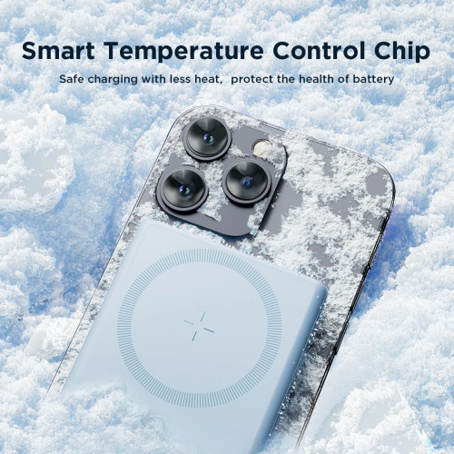 Powerbank Joyroom JR-PBM01 MagSafe 10000mAh 20W z podstawką + kabel Lightning / USB-C niebieski