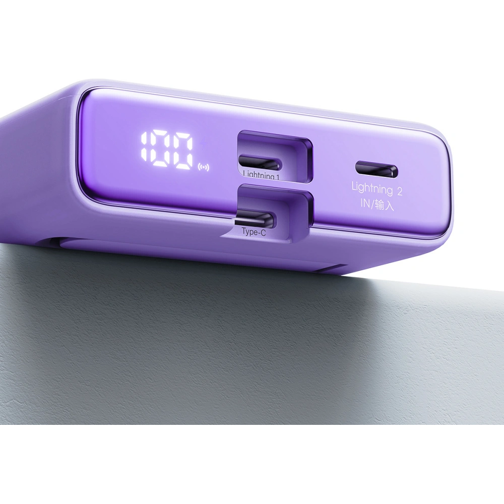 Hurtownia GSM - Powerbank Joyroom JR-PBM01 MagSafe 10000mAh 20W mit Ständer + Lightning / USB-C Kabel lila - JYR1005 - {ean13} - Hurt
