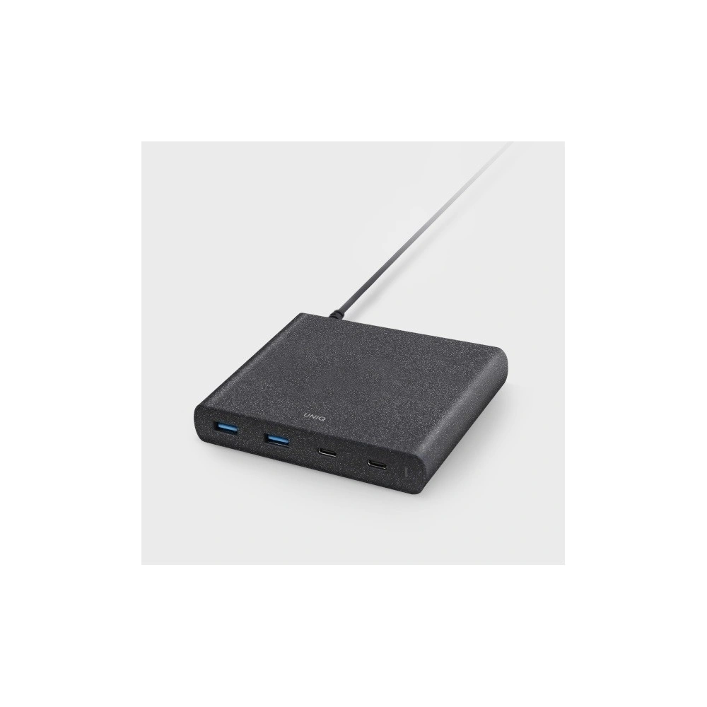 Hurtownia GSM - UNIQ Ład. siec. HUB Surge 90W czarny /charcoal black 2xUSB Quick Charge 3.0 + 2xUSB-C PD 3.0 (LITHOS Collective) - UNIQ135BLK - {ean13} - Hurt