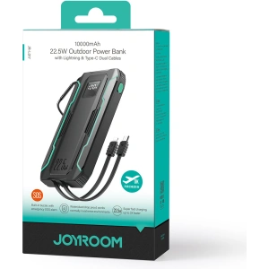 Hurtownia GSM - Powerbank Joyroom JR-L017 10000mAh 22.5W mit integrierten USB-C- und Lightning-Kabeln schwarz - JYR1007 - {ean13} - Hurt