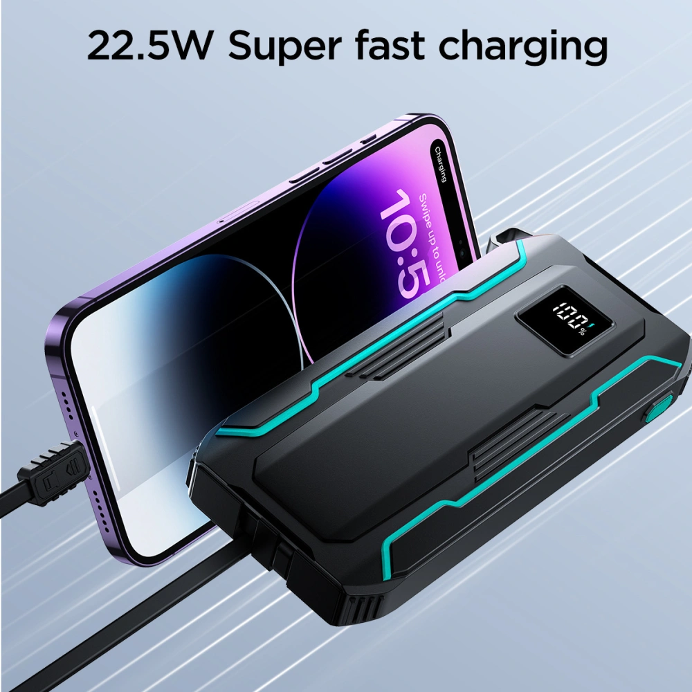 Hurtownia GSM - Powerbank Joyroom JR-L017 10000mAh 22.5W s vestavěnými kabely USB-C, Lightning černý - JYR1007 - {ean13} - Hurt