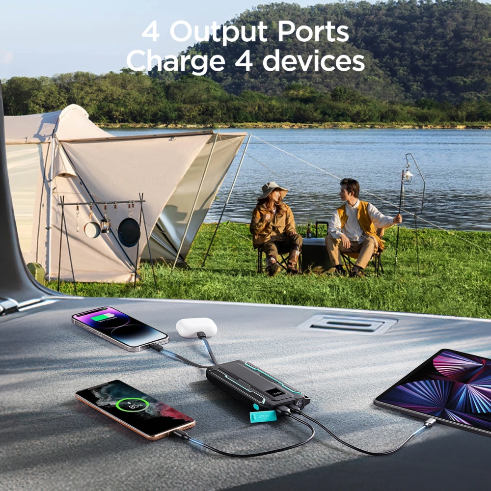 Hurtownia GSM - Powerbank Joyroom JR-L017 10000mAh 22.5W s vestavěnými kabely USB-C, Lightning černý - JYR1007 - {ean13} - Hurt