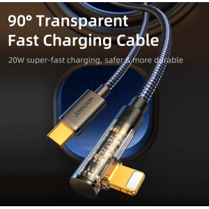Kabel kątový Joyroom S-CL020A6 Lightning / USB-C 20W 1.2m modrý