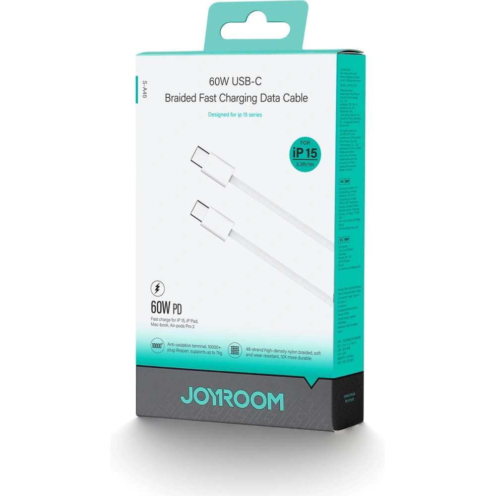 Hurtownia GSM - Kábel Joyroom S-A45 Ben Series USB-C / USB-C 60W 1m fehér - JYR1009 - {ean13} - Hurt