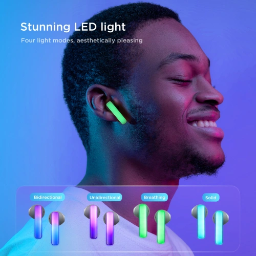 Słuchawki bezprzewodowe douszne TWS Joyroom JR-TC1 IceLens Series LED białe