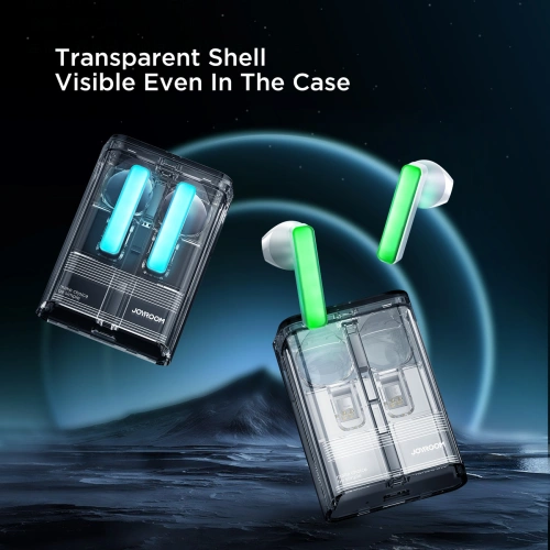 Słuchawki bezprzewodowe douszne TWS Joyroom JR-TC1 IceLens Series LED białe