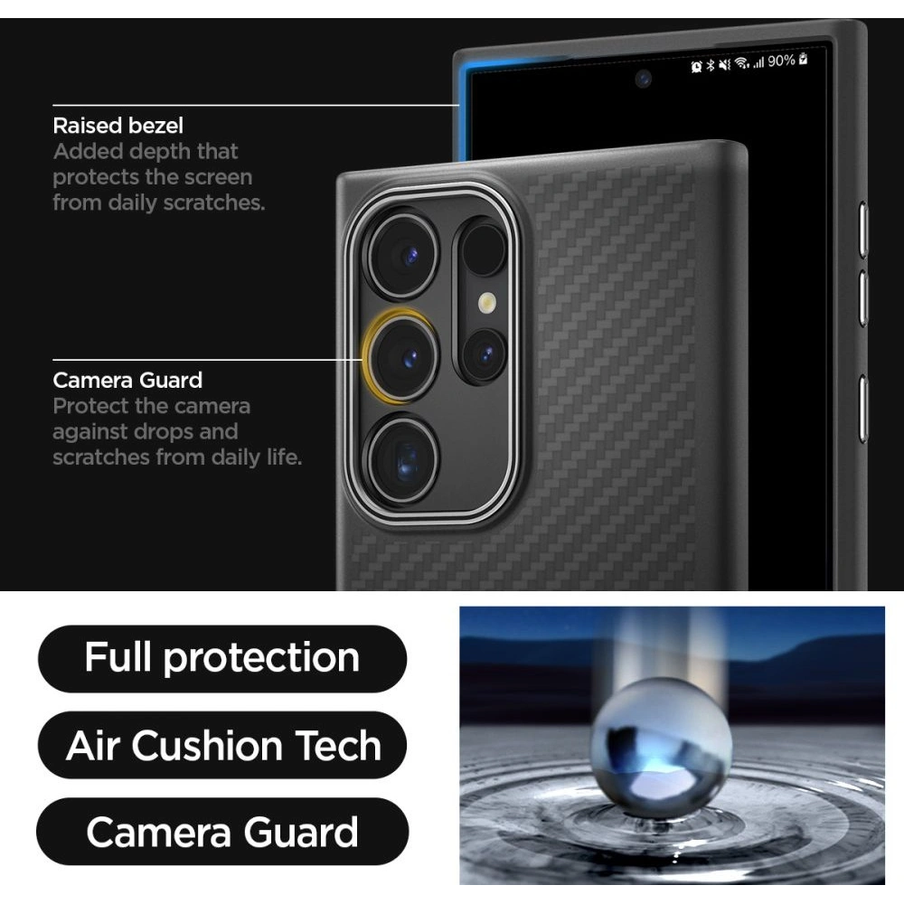 Wholesale Spigen Enzo Aramid Samsung Galaxy S24 Ultra Matte Black - SPN3388 - {ean13} - Hurt