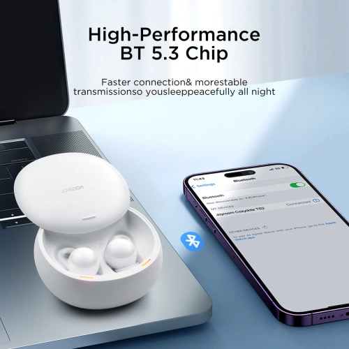 Słuchawki bezprzewodowe dokanałowe TWS Joyroom JR-TS2 Cozydots Series Bluetooth 5.3 ENC białe
