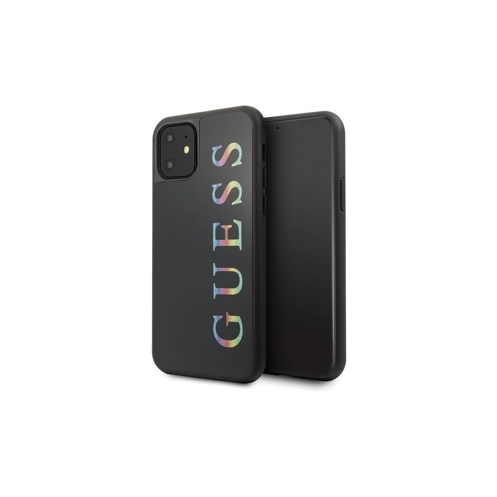 Wholesale Guess GUHCN61LGMLBK iPhone 11 black hard case Glitter Logo - GUE213BLK - {ean13} - Hurt