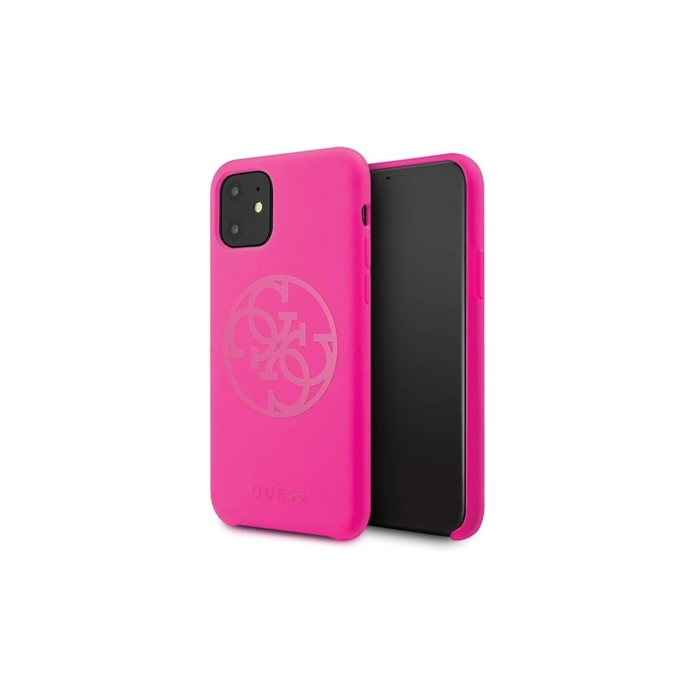 Hurtownia GSM - Etui Guess GUHCN61LS4GFU Apple iPhone 11 fuksja/fuchsia hard case Silicone 4G Tone On Tone - GUE215FKS - {ean13} - Hurt