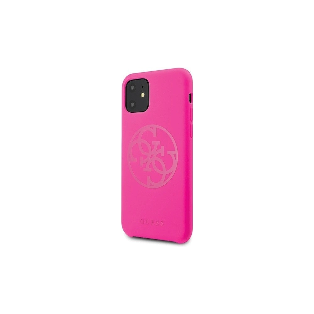 Hurtownia GSM - Etui Guess GUHCN61LS4GFU Apple iPhone 11 fuksja/fuchsia hard case Silicone 4G Tone On Tone - GUE215FKS - {ean13} - Hurt