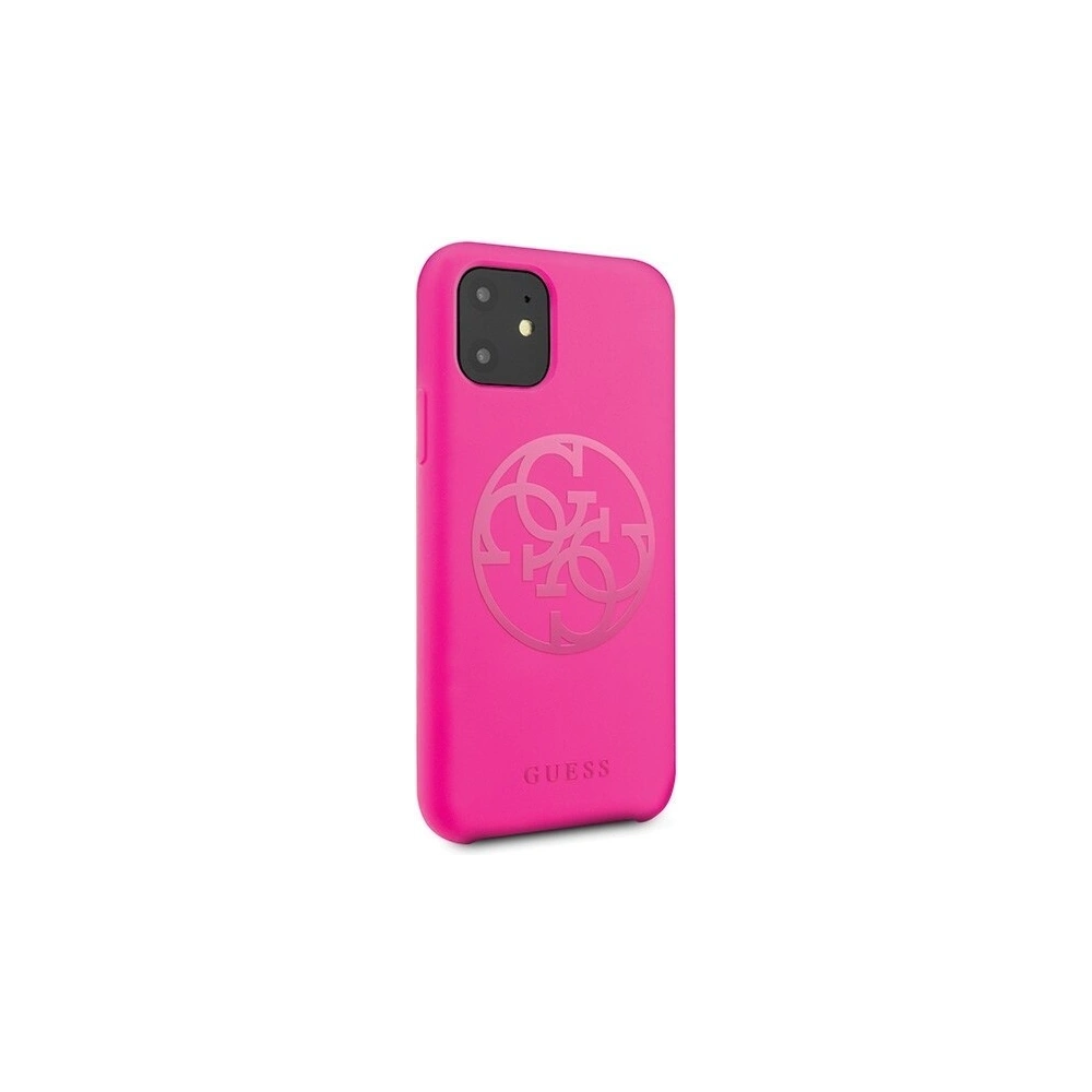 Hurtownia GSM - Etui Guess GUHCN61LS4GFU Apple iPhone 11 fuksja/fuchsia hard case Silicone 4G Tone On Tone - GUE215FKS - {ean13} - Hurt
