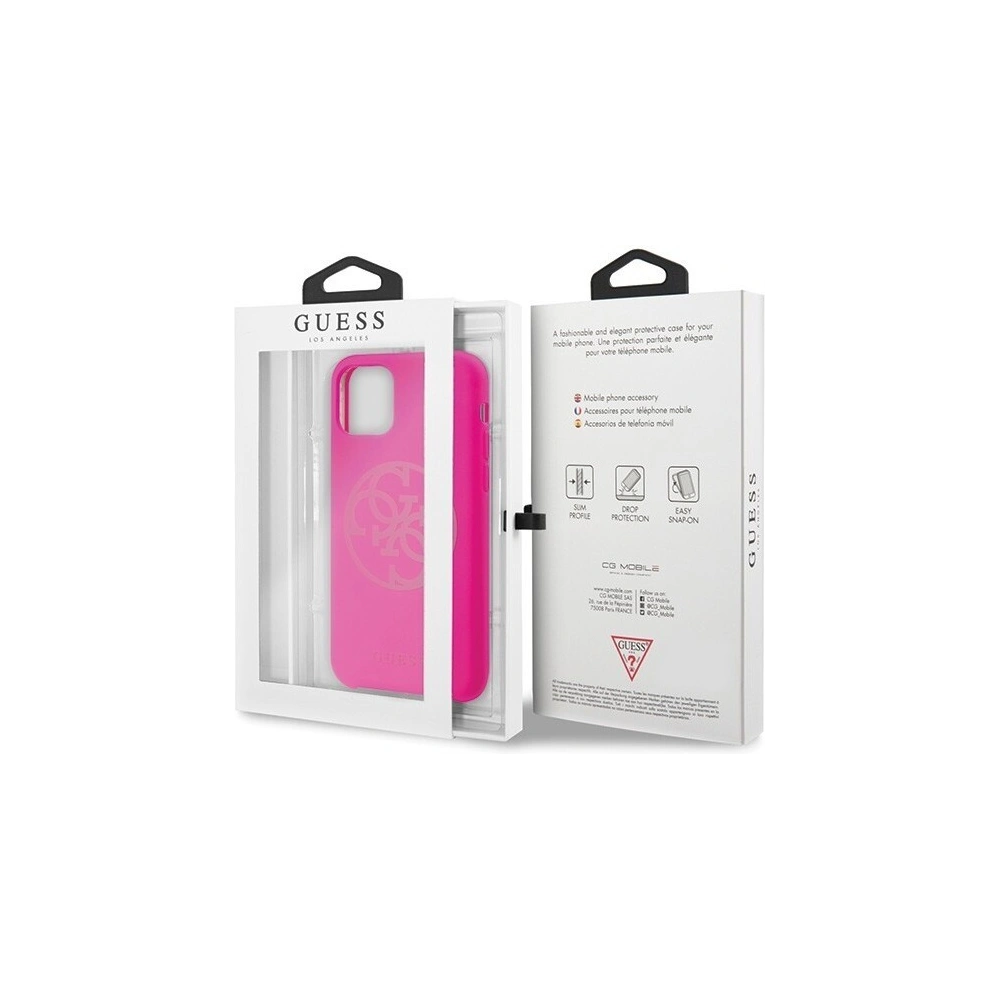 Hurtownia GSM - Etui Guess GUHCN61LS4GFU Apple iPhone 11 fuksja/fuchsia hard case Silicone 4G Tone On Tone - GUE215FKS - {ean13} - Hurt