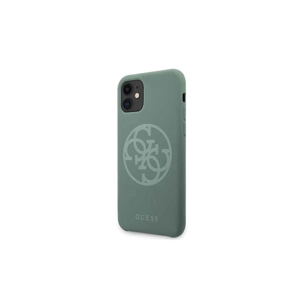 Hurtownia GSM - Etui Guess GUHCN61LS4GKA Apple iPhone 11 khaki hard case Silicone 4G Tone On Tone - GUE216KHA - {ean13} - Hurt