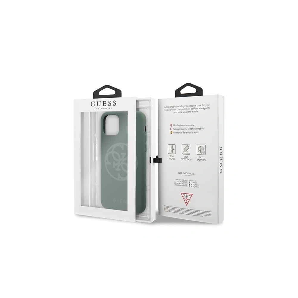 Hurtownia GSM - Etui Guess GUHCN61LS4GKA Apple iPhone 11 khaki hard case Silicone 4G Tone On Tone - GUE216KHA - {ean13} - Hurt