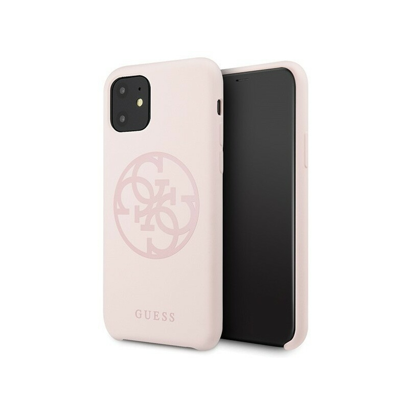 Guess Distributor - 3700740463659 - GUE217PNK - Guess GUHCN61LS4GLP iPhone 11 light pink hard case Silicone 4G Tone On Tone - B2B homescreen