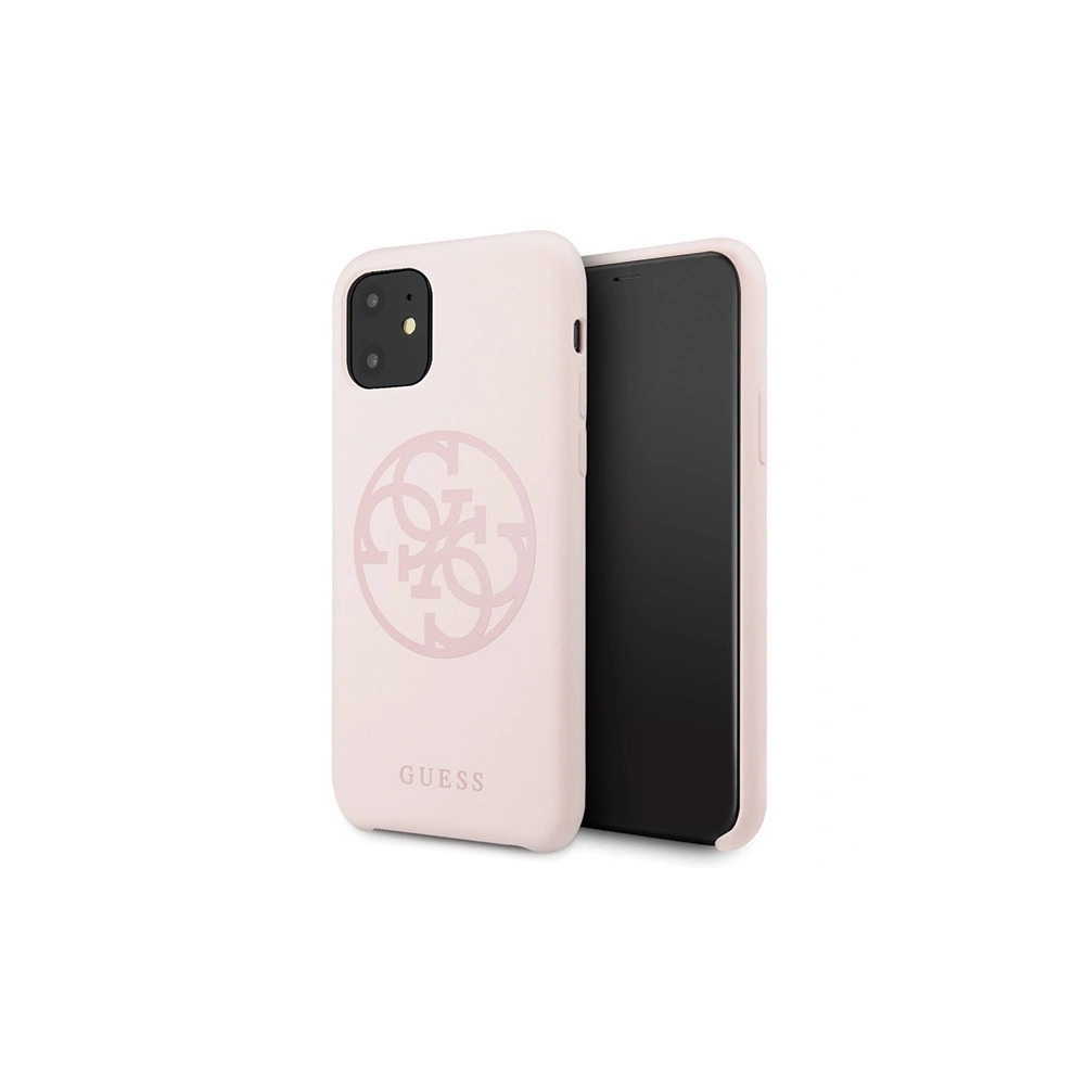 Wholesale Guess GUHCN61LS4GLP iPhone 11 light pink hard case Silicone 4G Tone On Tone - GUE217PNK - {ean13} - Hurt